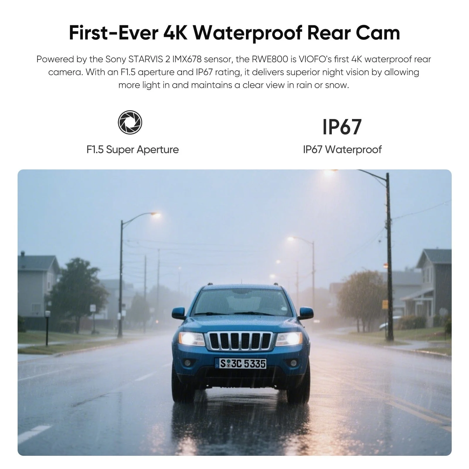 RWE800 4K Waterdichte achtercamera voor VIOFO A229 Ultra - Image 3